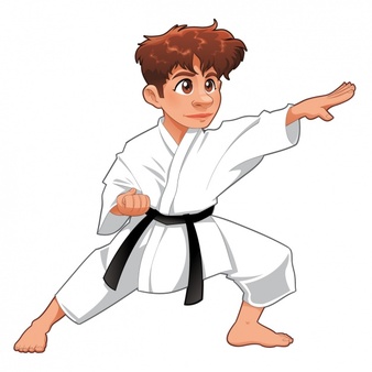 Boy performing karate
